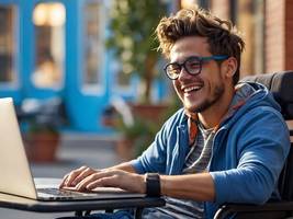 AI - invalid na vozičku za računalnikom